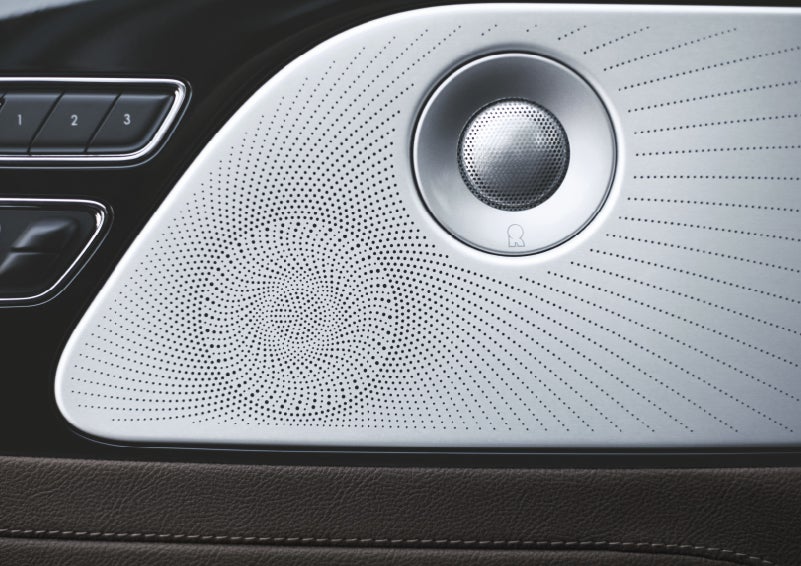 Two speakers of the available audio system are shown in a 2024 Lincoln Aviator® SUV | White's Canyon Motors - Lincoln in Spearfish SD