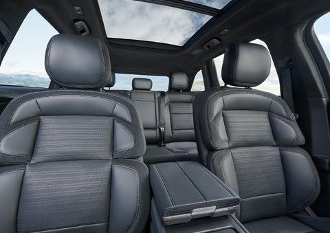The spacious second row and available panoramic Vista Roof® is shown. | White's Canyon Motors - Lincoln in Spearfish SD
